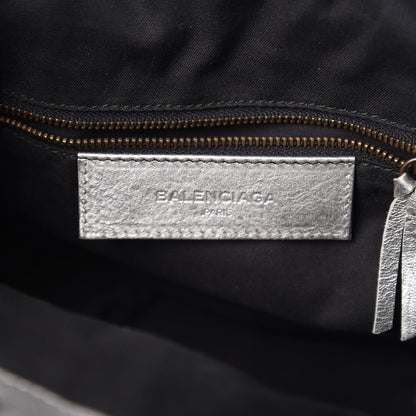 Balenciaga Metallic Agneau Classic Hardware Mini Pompon Gris Aluminum 5 of 9