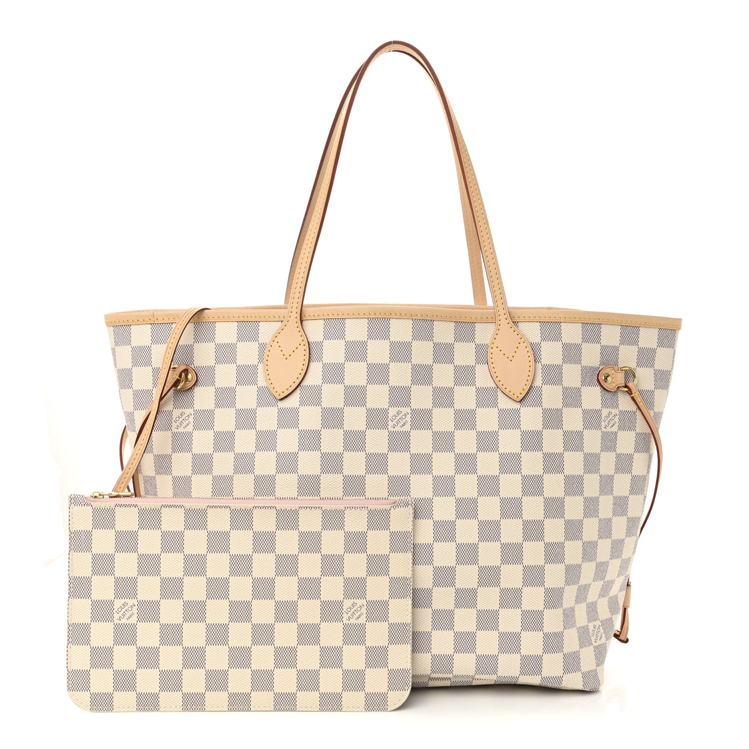 Louis Vuitton Damier Azur Neo Neverfull MM Rose Ballerine 3 of 11