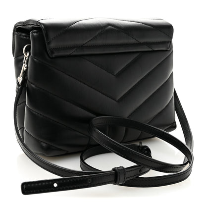 Saint Laurent Calfskin Y Quilted Monogram Toy Loulou Crossbody Bag Black 2 of 9