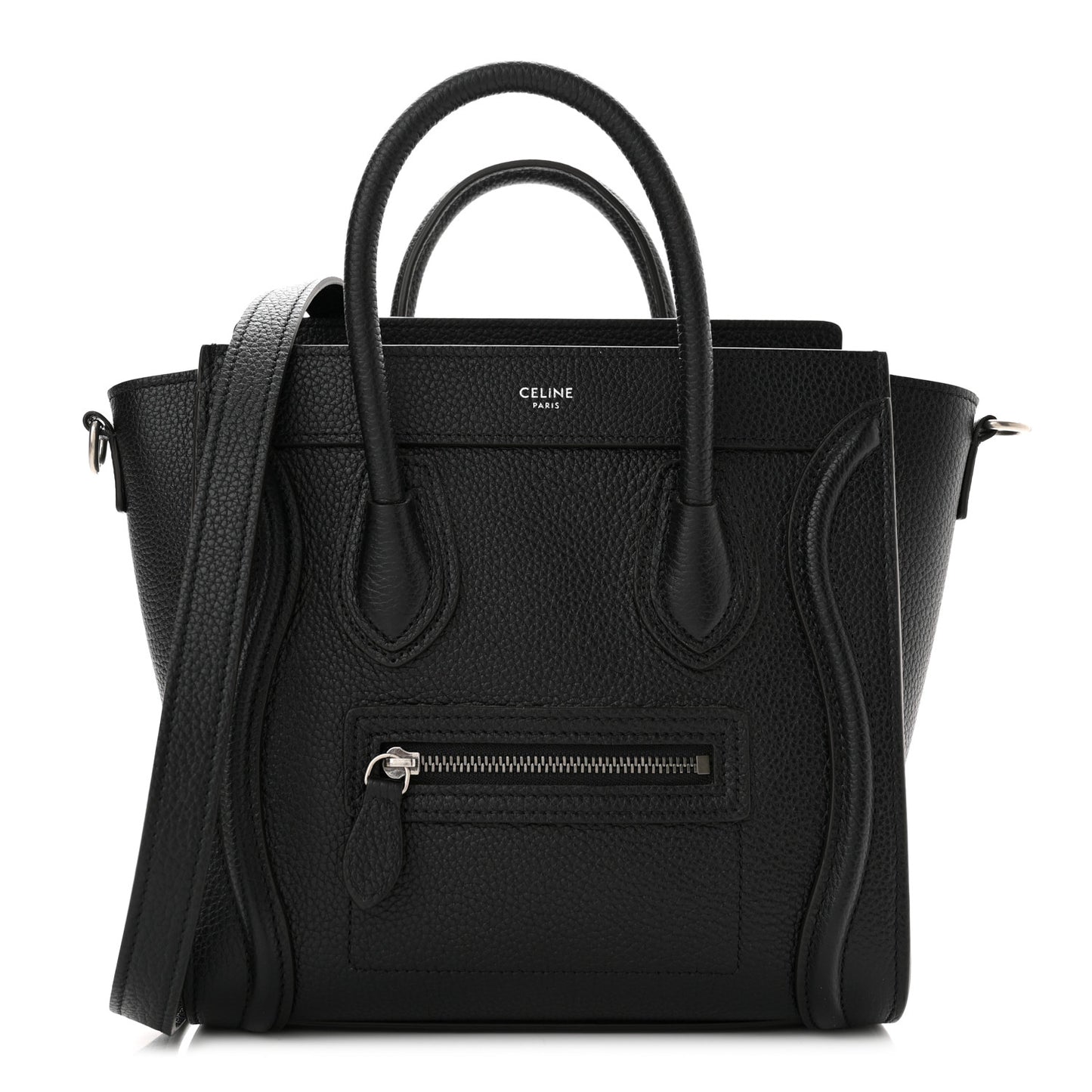 Drummed Calfskin Nano Luggage Black