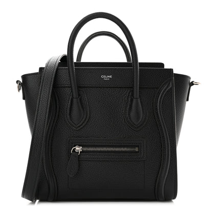 Celine Drummed Calfskin Nano Luggage Black 1 of 11