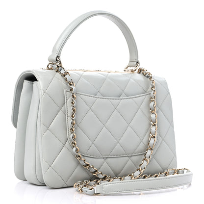 Chanel Lambskin Quilted Small Trendy CC Flap Dual Handle Bag Light Grey 2 of 8