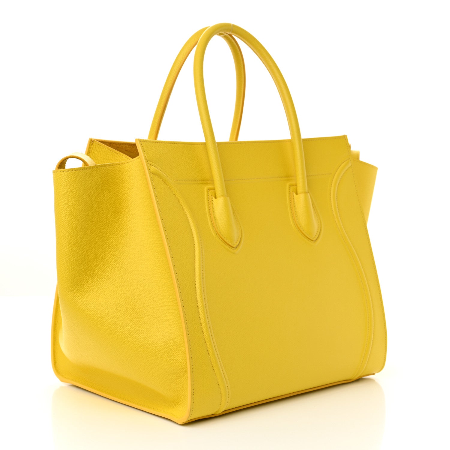 Celine Grained Calfskin Medium Phantom Luggage Yellow 3 of 9