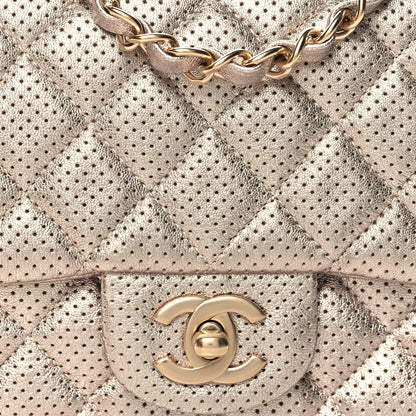 Chanel Metallic Lambskin Perforated Mini Square Flap Gold 8 of 10