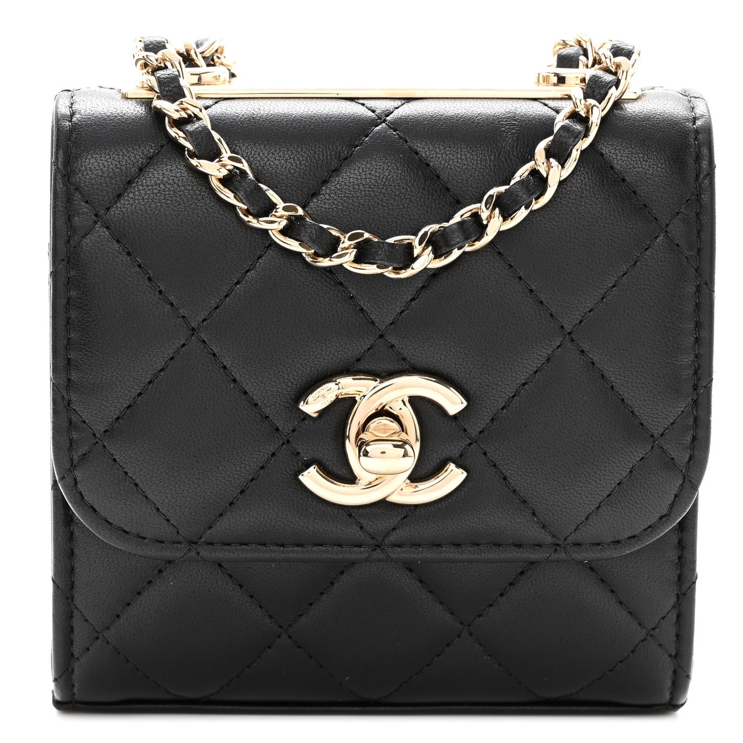 Chanel Lambskin Quilted Mini Trendy CC Clutch With Chain Black 1 of 9