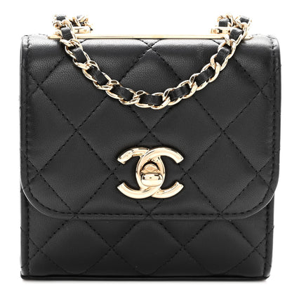 Chanel Lambskin Quilted Mini Trendy CC Clutch With Chain Black 1 of 9