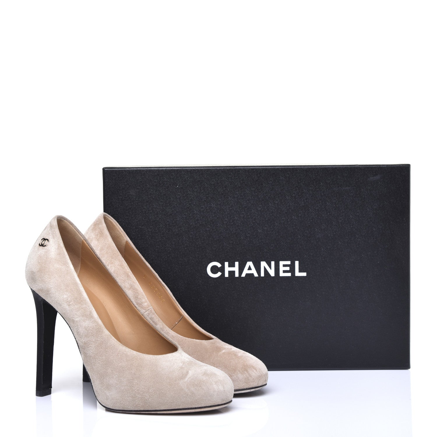 Chanel Suede Calfskin CC Pumps 36 Dark Beige 11 of 11