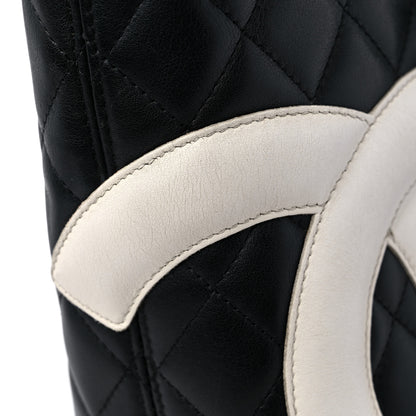 Chanel Calfskin Quilted Large Cambon Tote Black White 15 of 15
