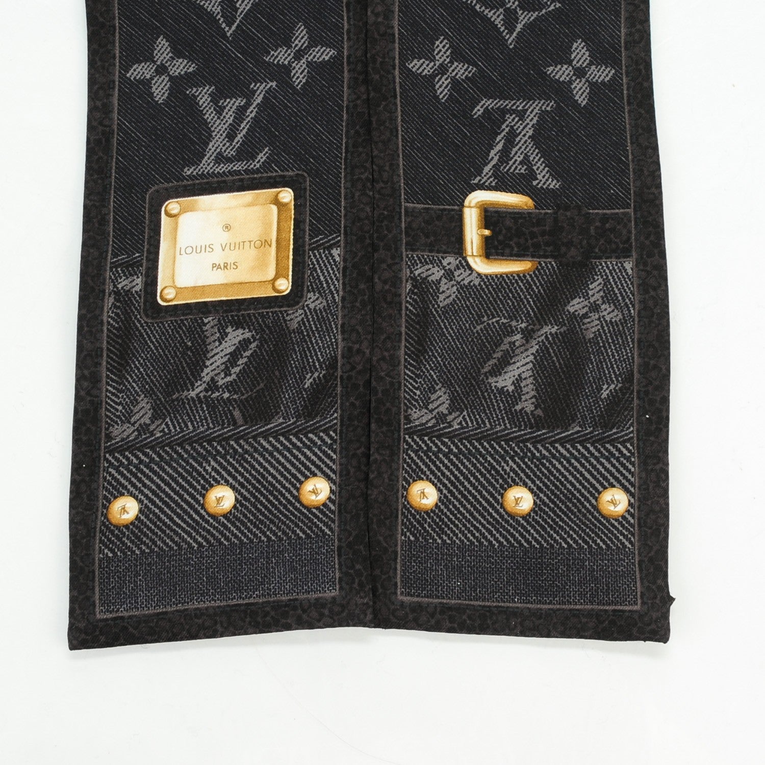 Louis Vuitton Silk Monogram New Denim Bandeau Black 3 of 5