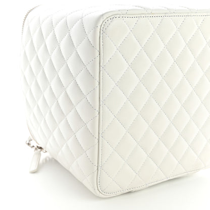 Chanel Lambskin Quilted Large Top Handle Jewelry Box With Chain White 10 of 18