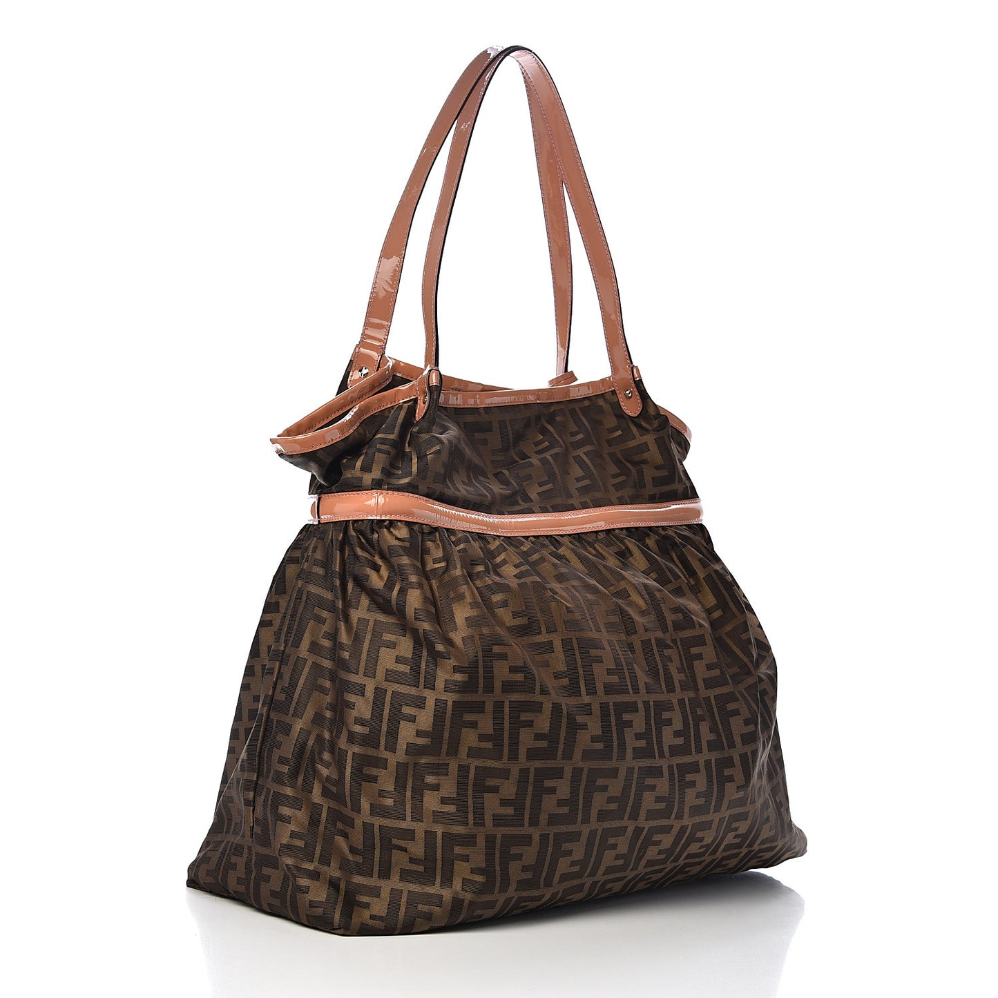 Nylon Patent Zucca Large Chef Shopper Tote Tobacco Pink