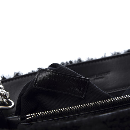 Saint Laurent Shearling Medium Loulou Shoulder Bag Black 10 of 13