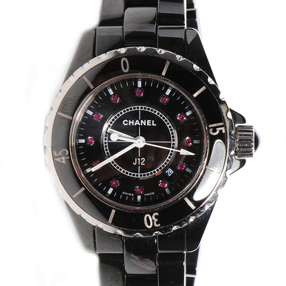 Chanel Stainless Steel Ceramic Ruby 33mm J12 Quartz Watch Black 1 of 6
