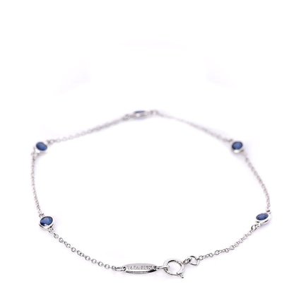 Tiffany Platinum Blue Sapphire Elsa Peretti Color By The Yard Bracelet 3 of 11