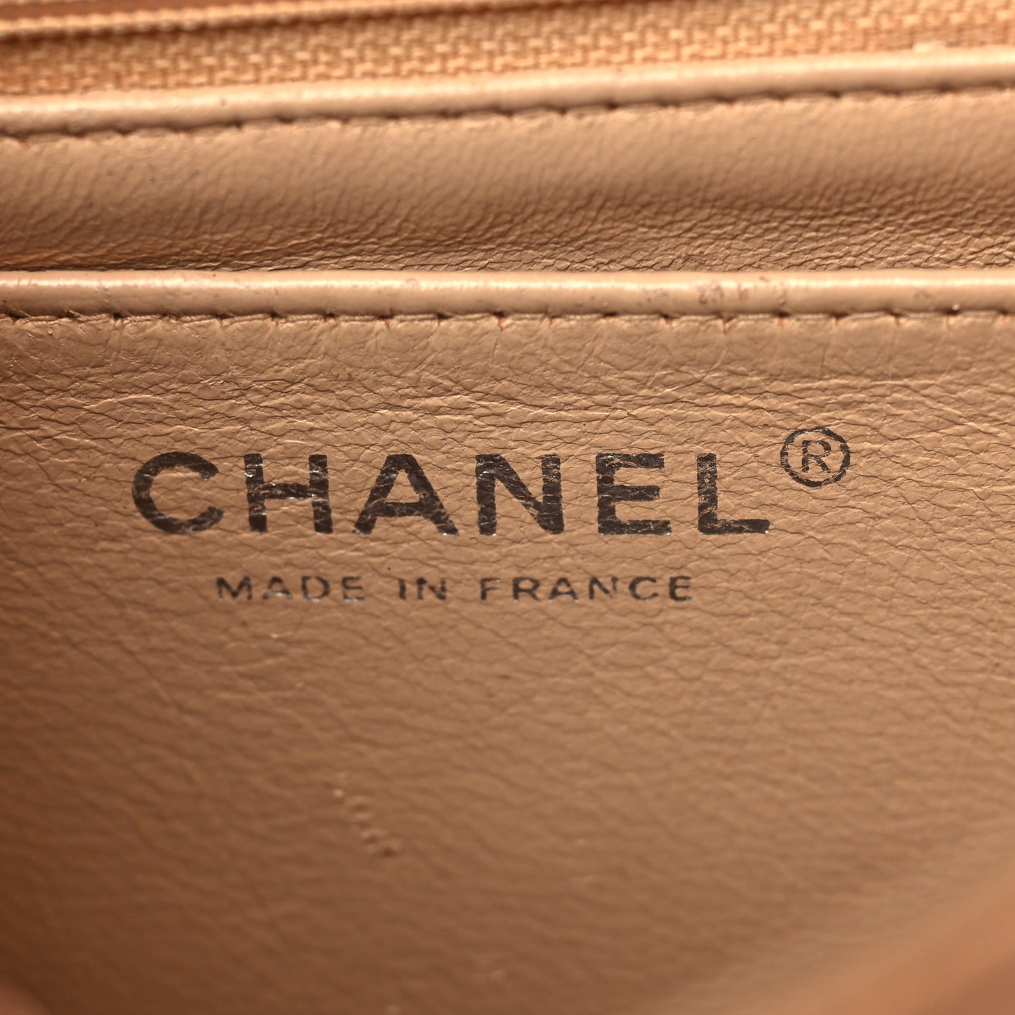 Caviar Quilted Mini Square Flap Beige