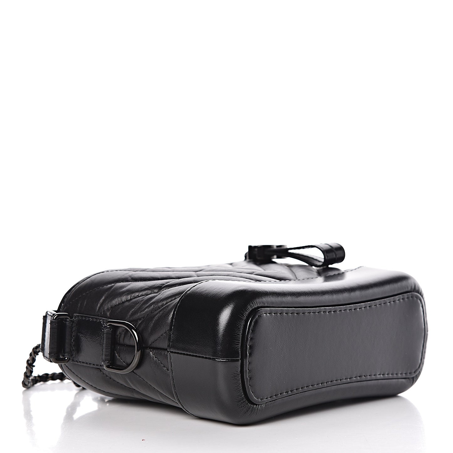 Aged Calfskin Chevron Quilted Small Gabrielle Hobo So Black
