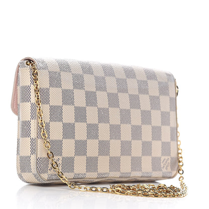 Louis Vuitton Damier Azur Pochette Felicie Chain Wallet Rose Ballerine 3 of 18