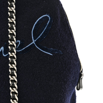 Chanel Wool Calfskin Embroidered Paris Hamburg Large Shopping Bag Blue 11 of 14