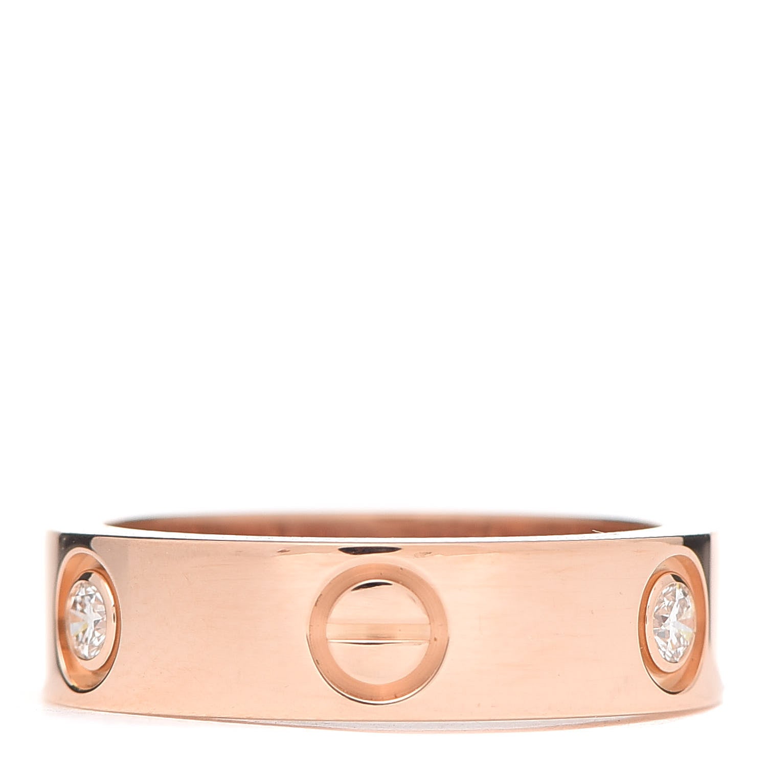 Cartier 18K Pink Gold 3 Diamond 5.5mm LOVE Ring 54 6.75 3 of 6