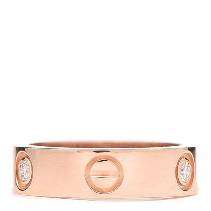 Cartier 18K Pink Gold 3 Diamond 5.5mm LOVE Ring 54 6.75 3 of 6