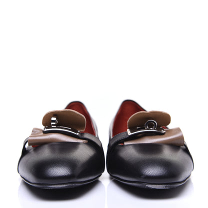 Hermes Goatskin Bilbao Ballerina Flats 37.5 Black 2 of 15