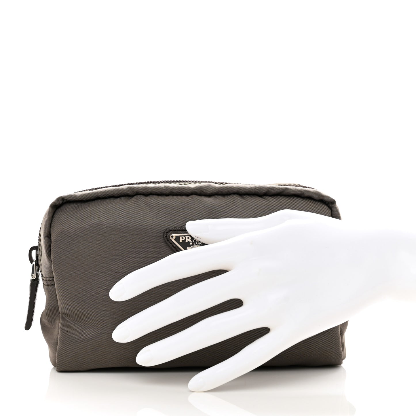 Tessuto Nylon Vela Cosmetic Pouch Fumo