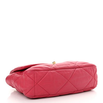Chanel Goatskin Quilted Large Chanel 19 Flap Dark Pink 4 of 10