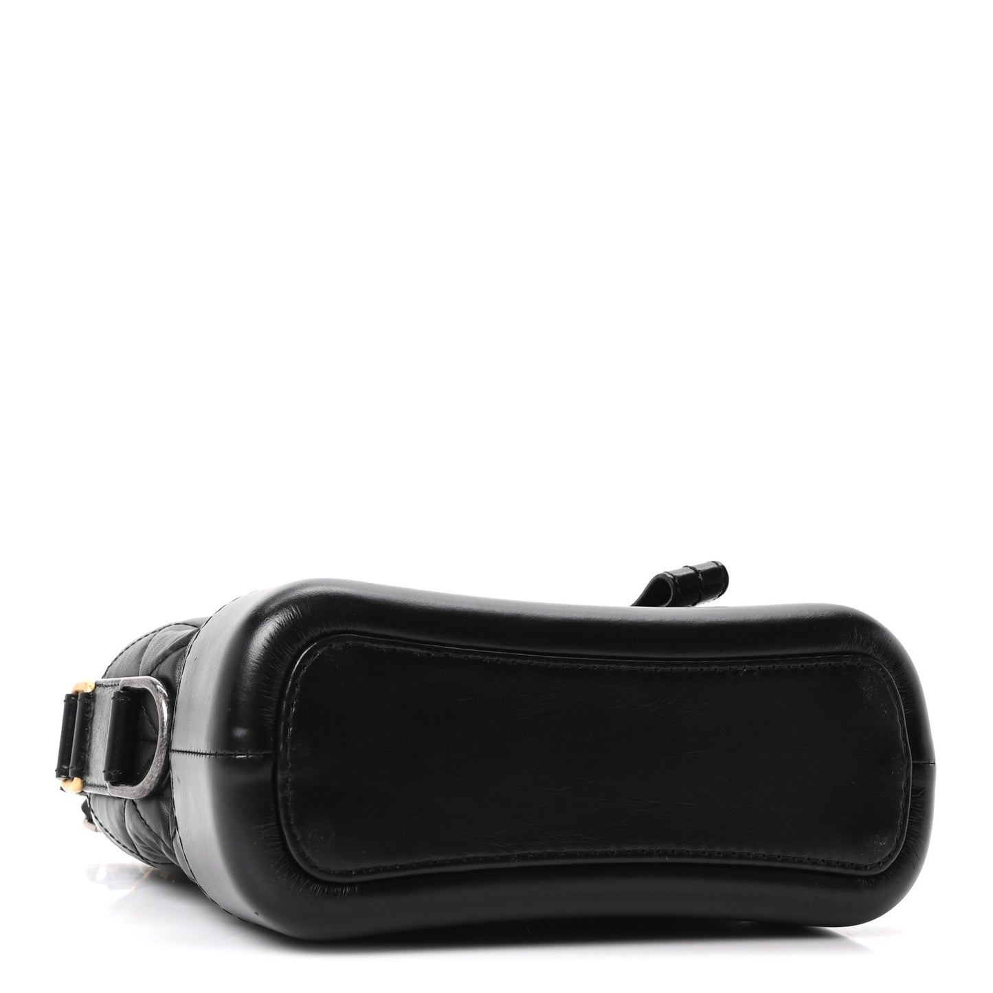 Aged Calfskin Quilted Small Gabrielle Hobo Black