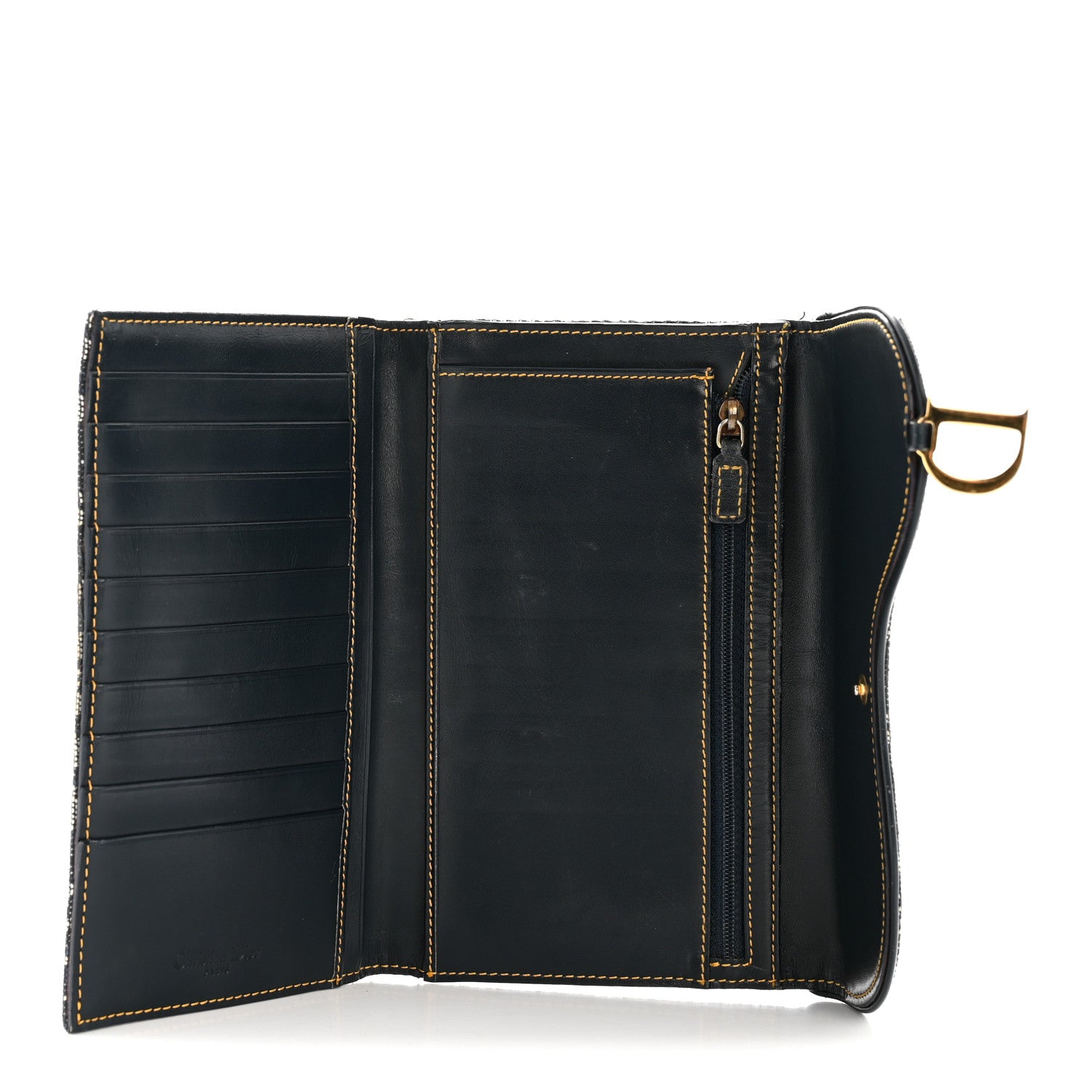 Christian Dior Monogram Saddle Wallet Navy 5 of 11