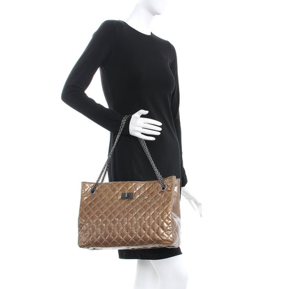 Chanel Patent Calfskin Quilted Reissue 2.55 Tote Khaki 2 of 8