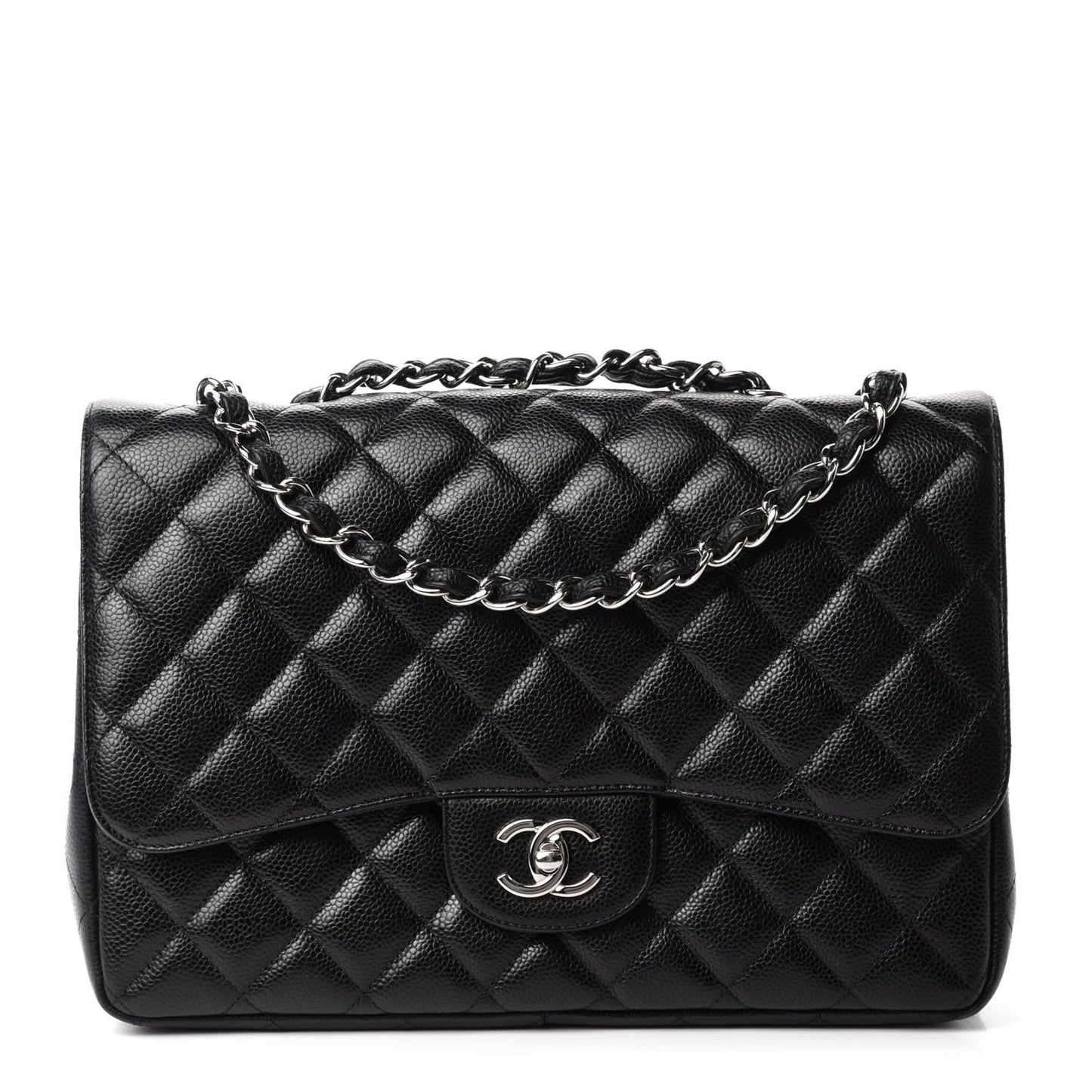 Caviar Quilted Jumbo Single Flap Black