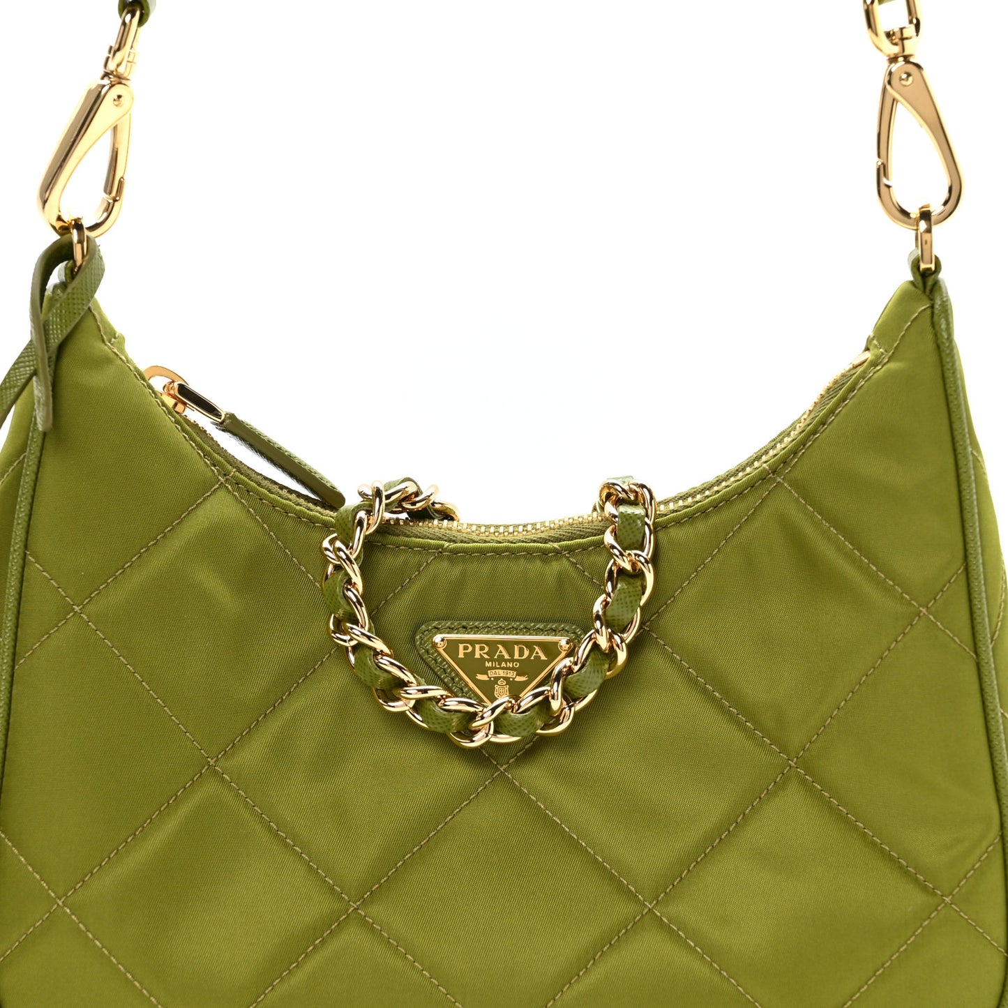 Re-Nylon Saffiano Stitched Mini Re-Edition 1995 Chaine Shoulder Bag Edera