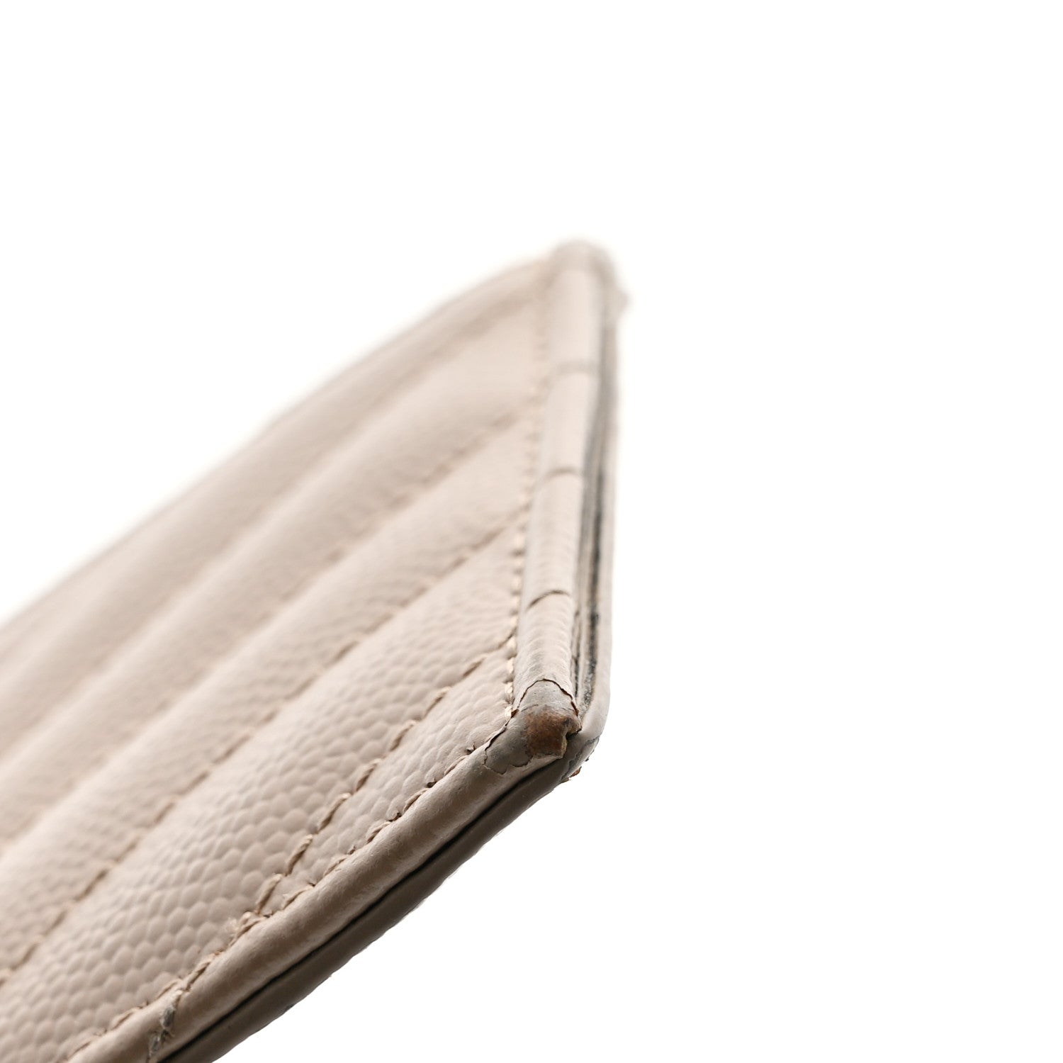 Saint Laurent Grain De Poudre Matelasse Chevron Monogram Fragments Zippered Card Case Deep Beige 11 of 13