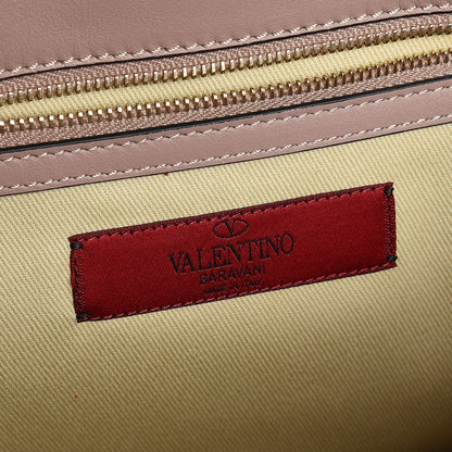 Valentino Garavani Vitello Medium Glam Lock Rockstud Flap Poudre 6 of 7