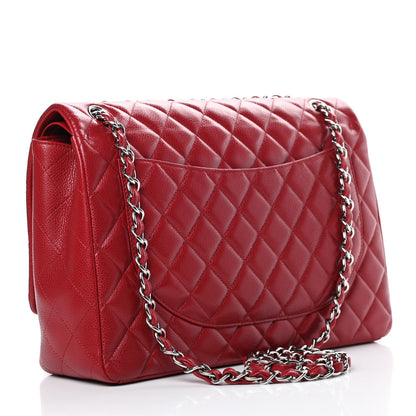 Chanel Caviar Quilted Maxi Double Flap Red 3 of 14
