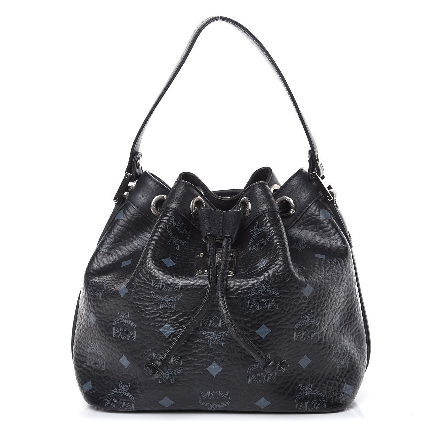 MCM Visetos Essential Drawstring Bucket Bag Black 1 of 12