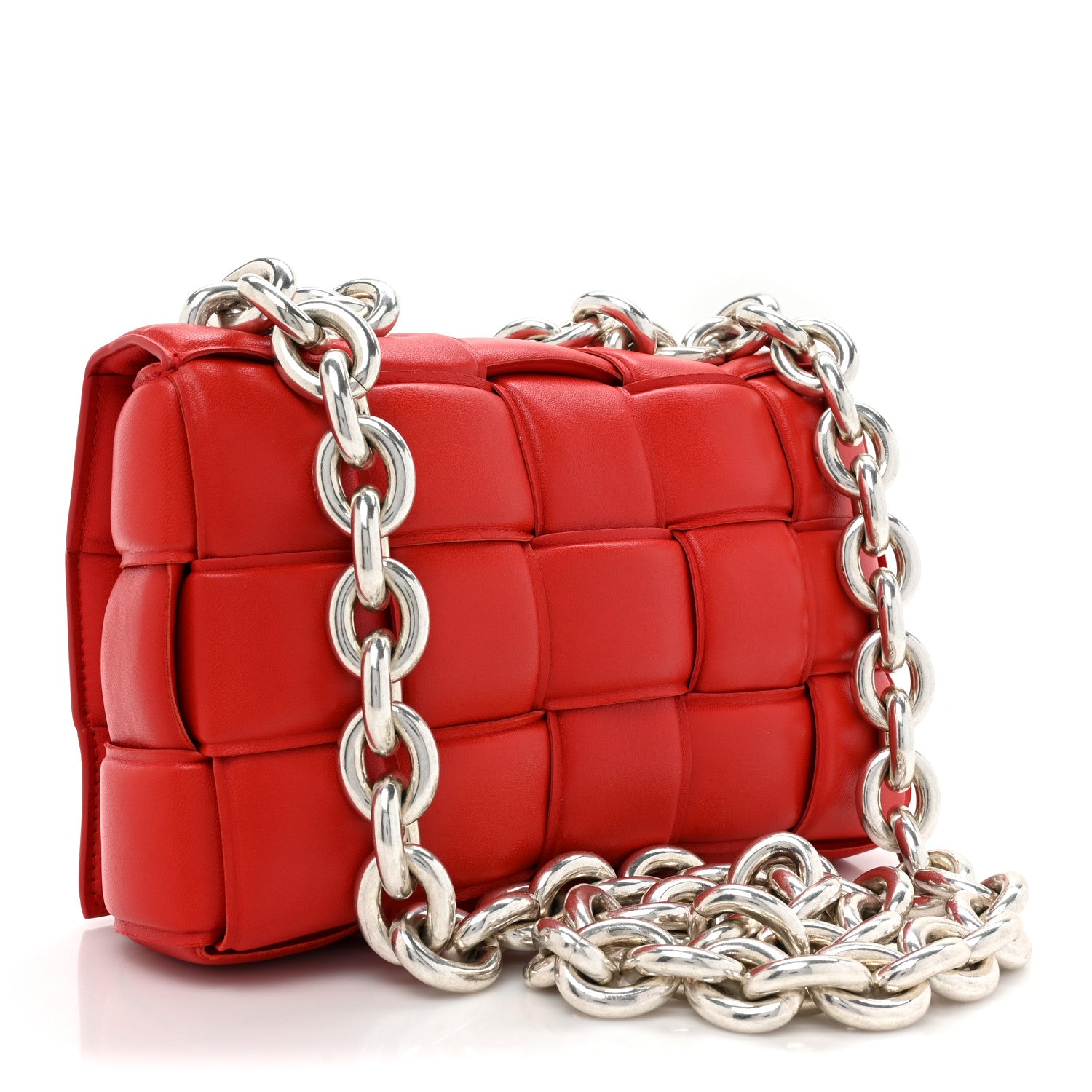 Bottega Veneta Lambskin Maxi Intreccio Padded Chain Cassette Crossbody Bag Nail Polish 3 of 14