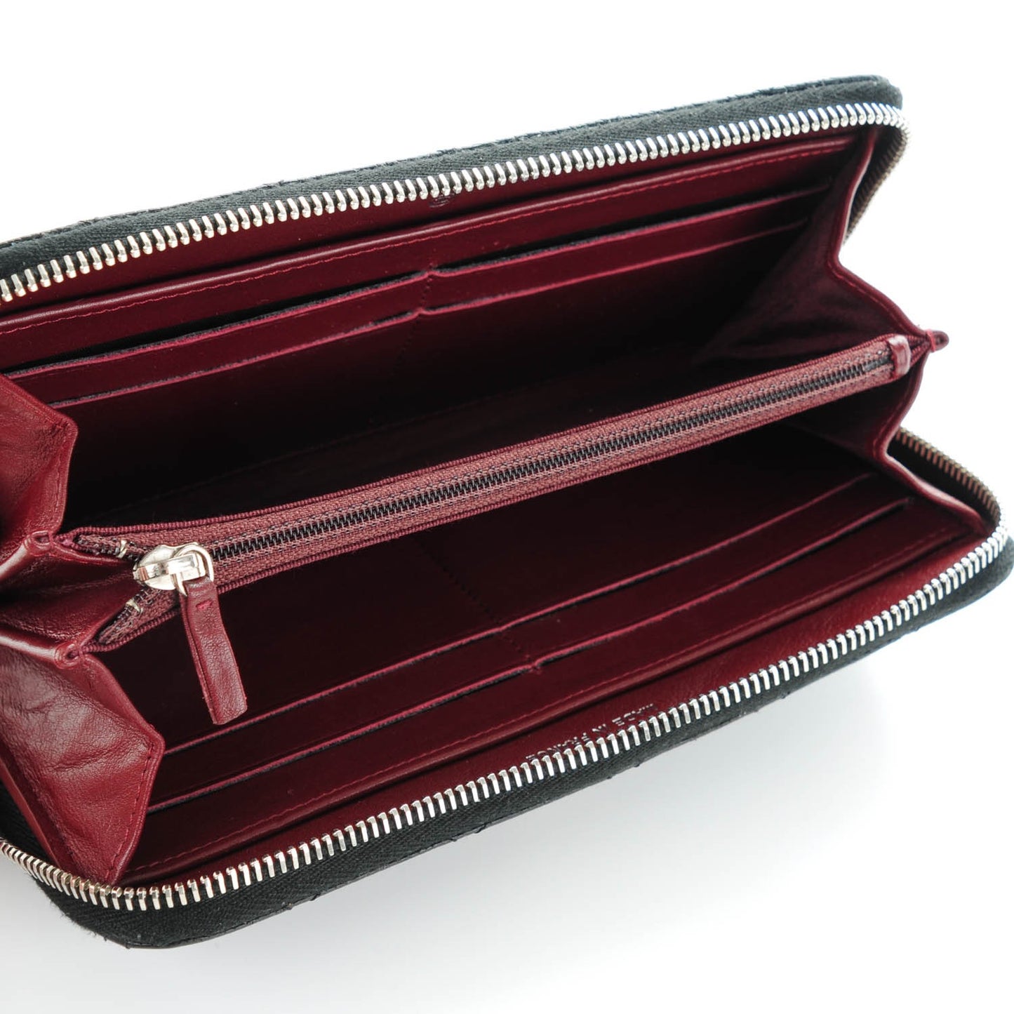 Caviar Quilted Large Gusset Zip Around Wallet Black