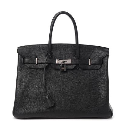 Hermes Taurillon Clemence Birkin 35 Black 1 of 32