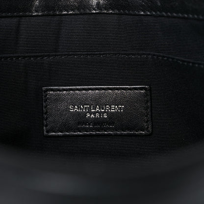 Saint Laurent Linen Canvas Rive Gouche Zipped Pouch Black 6 of 7