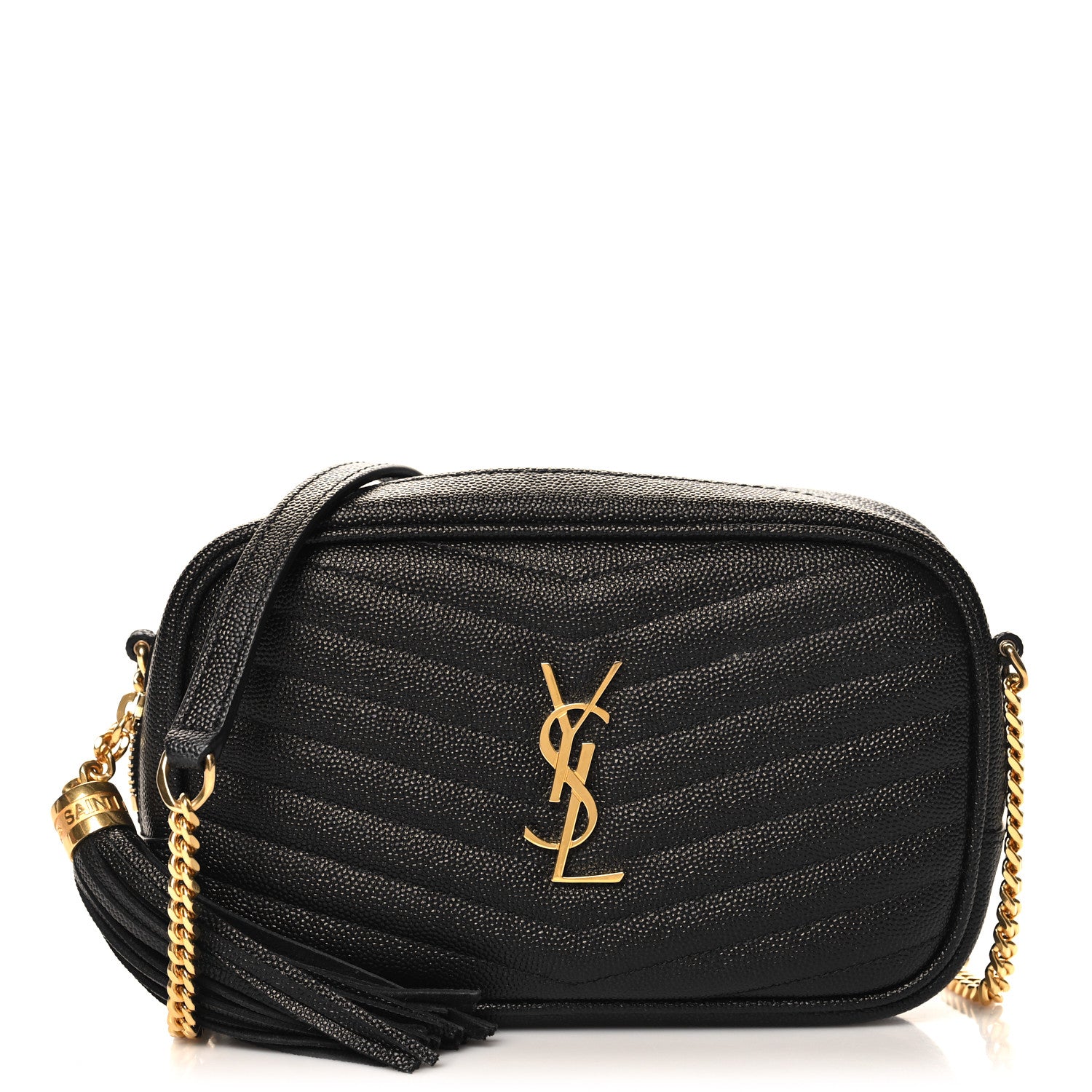 Saint Laurent Grain De Poudre Matelasse Monogram Mini Lou Camera Bag Black 1 of 11