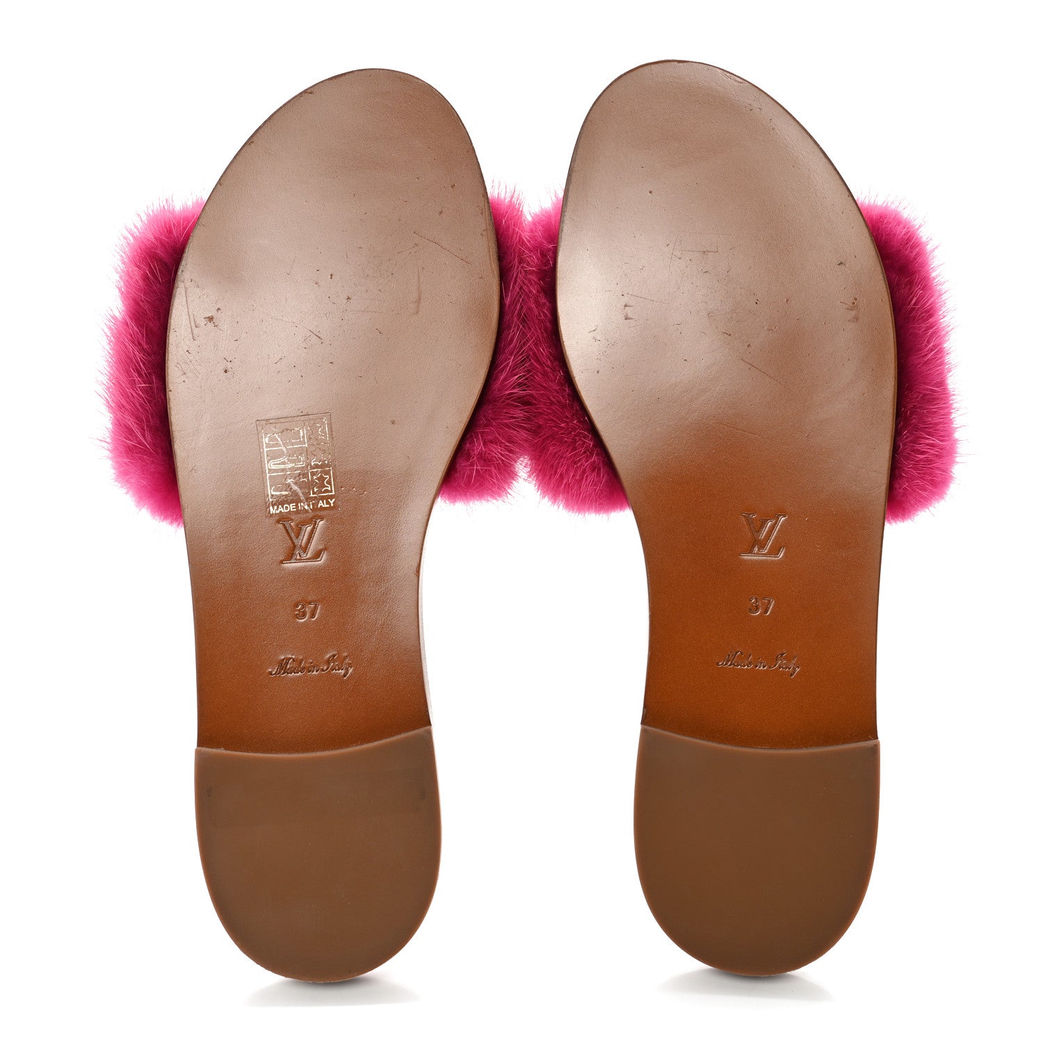 Louis Vuitton Mink Fur Lock It Flat Mule 37 Hot Pink 6 of 11