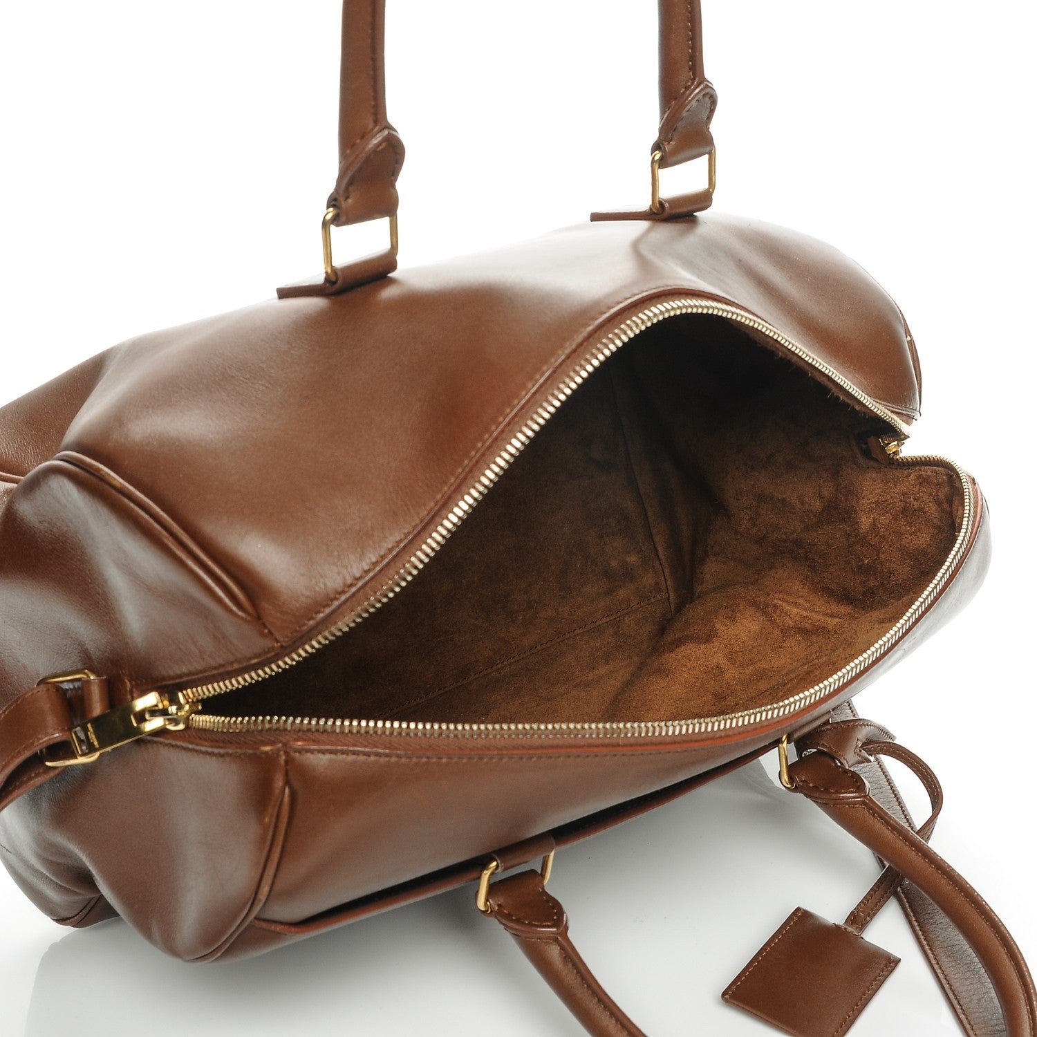 Saint Laurent Calfskin Classic Duffle 6 Cognac 5 of 13