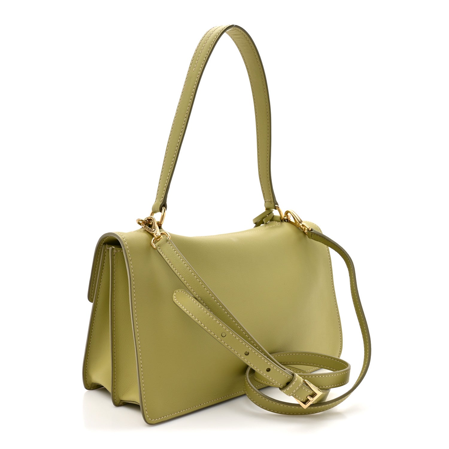 Prada Calfskin Medium Soft Sound Shoulder Bag Pistacchio 2 of 10