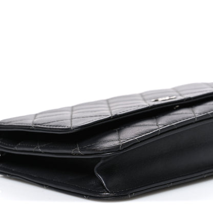 Chanel Lambskin Quilted Wallet On Chain WOC Black 10 of 11