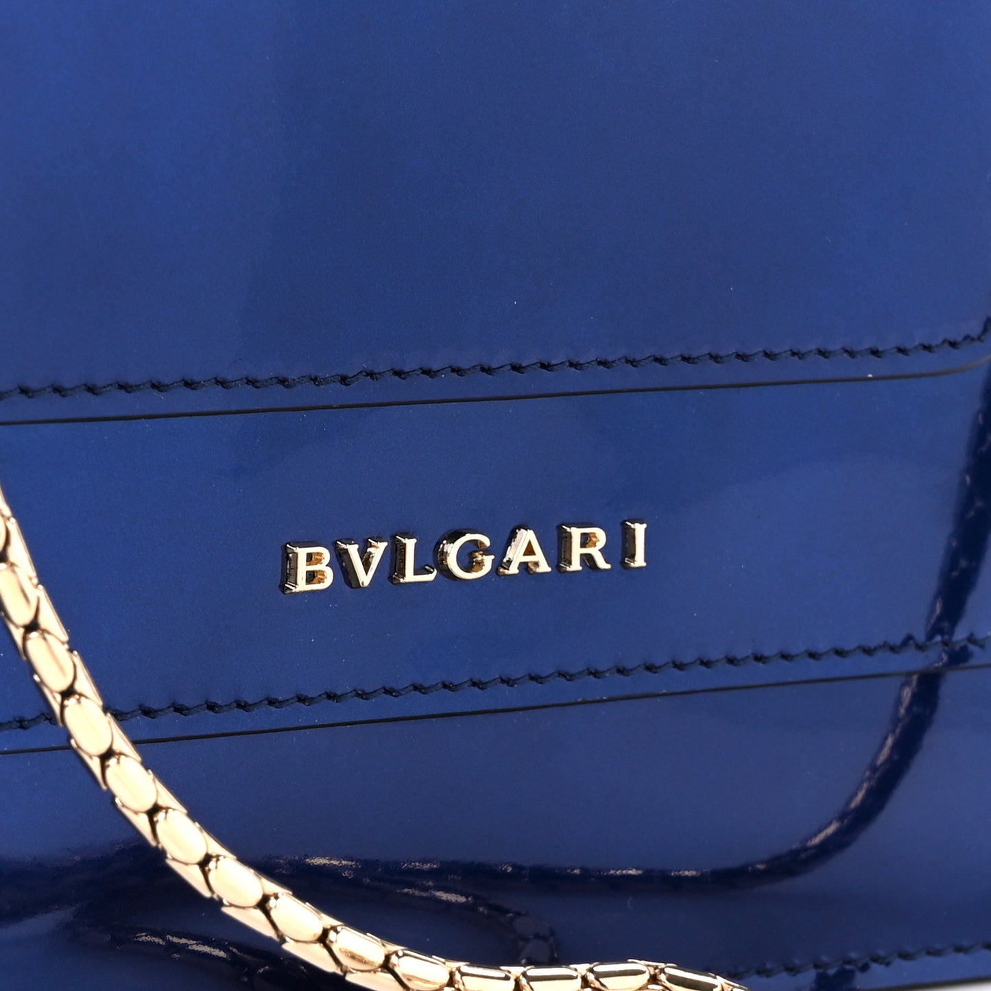 Metallic Calfskin Serpenti Forever Shoulder Bag Blue