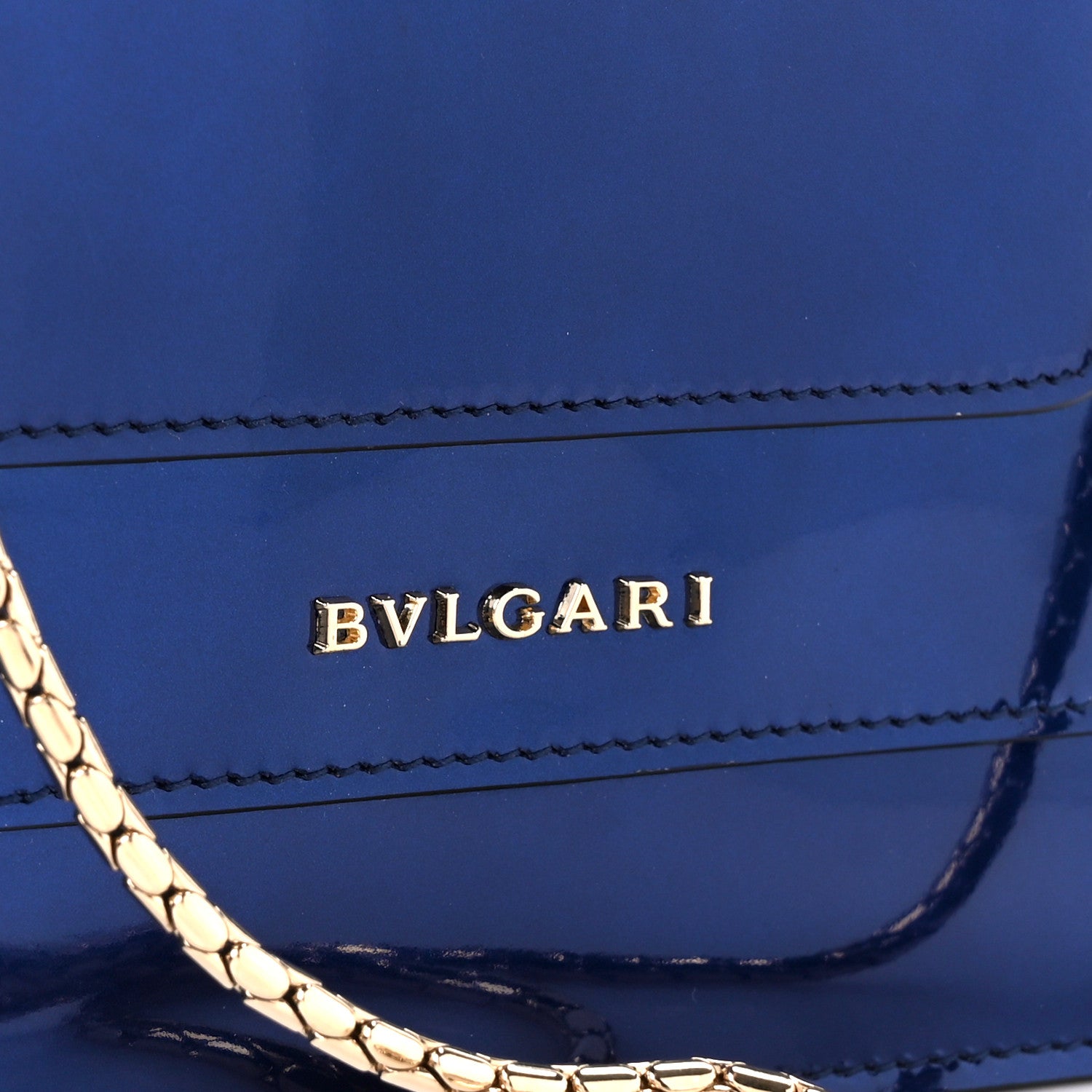Bulgari Metallic Calfskin Serpenti Forever Shoulder Bag Blue 10 of 13