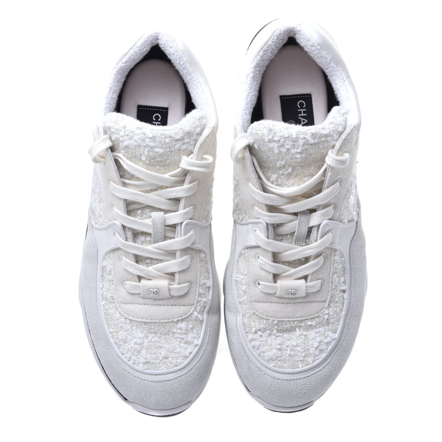 Tweed Suede Mens CC Sneakers 45 White