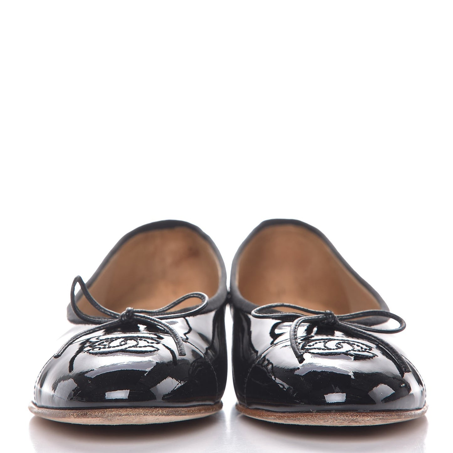 Patent CC Cap Toe Ballerina Flats 38 Black