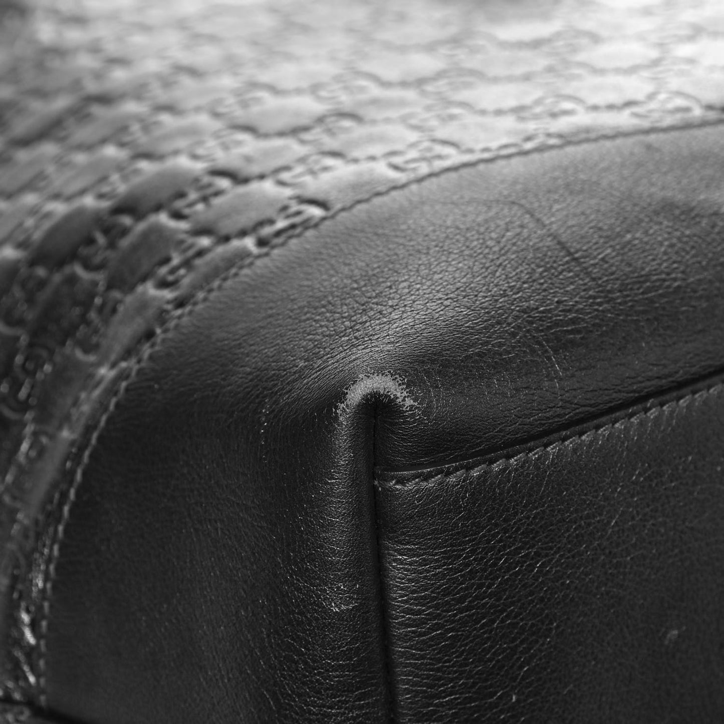 Metallic Guccissima Large Tote Dark Grey